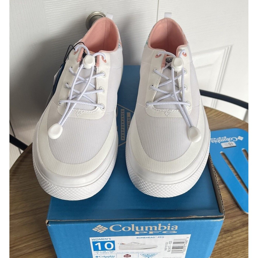 Columbia Women Water Boat Shoes Sneaker Size 10 White PFG Bonehead NEW - Picture 2 of 16